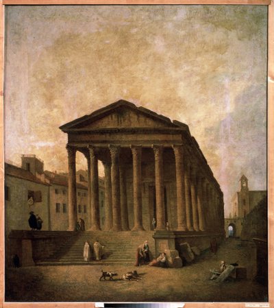 The Square House, Nimes, ca 1780 av Hubert Robert