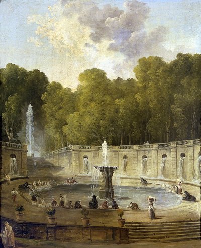 Tvättar i en park - Tvättar i en park - Målning av Hubert Robert (1733-1808) - ca 1775 - Olja på duk - 56x45,5 - Petit Palais, Musee des Beaux-Arts de la Ville de Paris av Hubert Robert