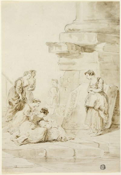 Moses räddad från vattnet av Hubert Robert