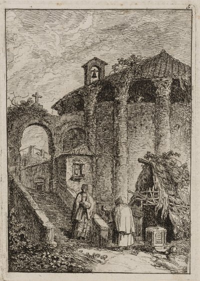 Tallrik fem från Evenings in Rome av Hubert Robert