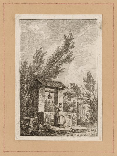 Tallrik sju från Evenings in Rome av Hubert Robert