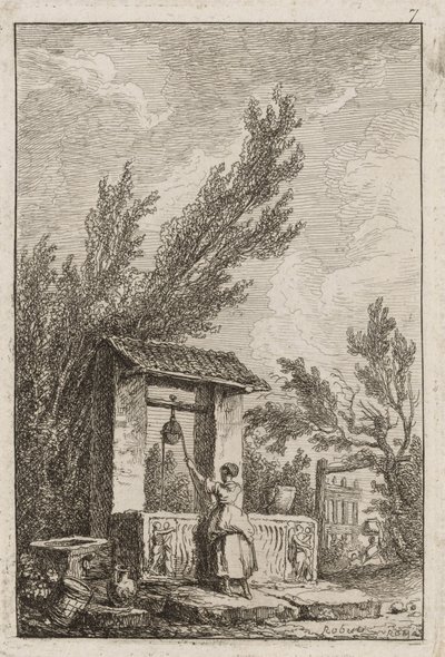 Tallrik sju från Evenings in Rome av Hubert Robert