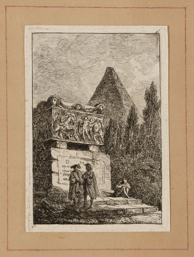 Tallrik sex från Evenings in Rome av Hubert Robert