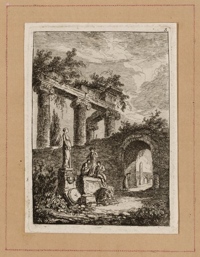 Tavla tre från Evenings in Rome av Hubert Robert