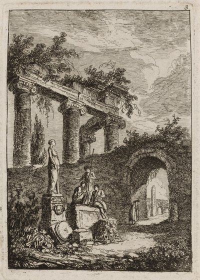 Tavla tre från Evenings in Rome av Hubert Robert