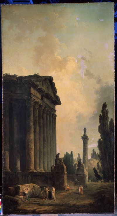 Ruiner. Målning av Hubert Robert (1733-1808), olja på duk av Hubert Robert
