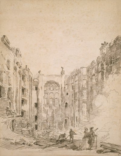 Ruinerna av Operan efter branden 1781 av Hubert Robert