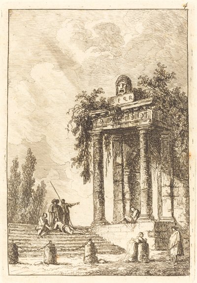 Steg till de fyra landmärkena av Hubert Robert