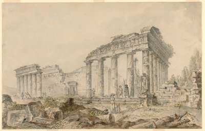 Minervas tempel, Aten, Grekland av Hubert Robert