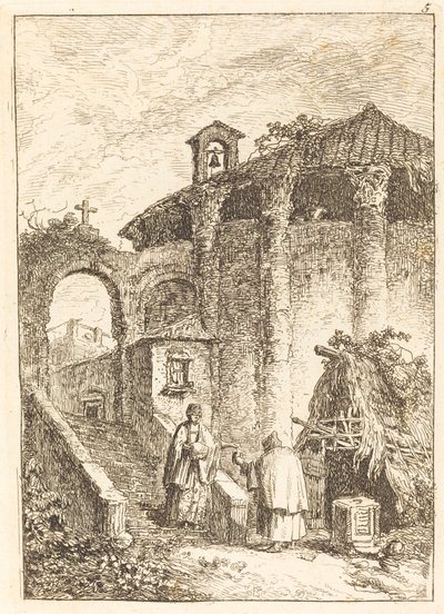 Det antika templet av Hubert Robert