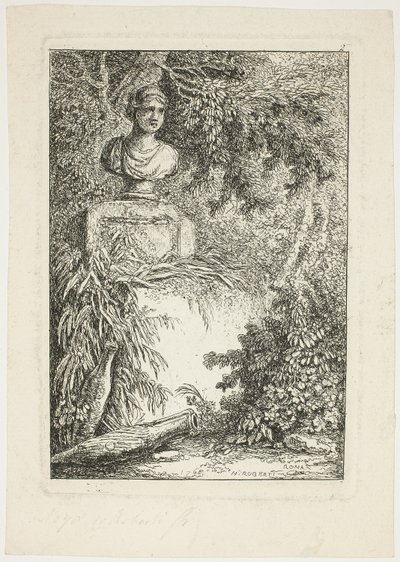 Bysten, tallrik två från Evenings in Rome av Hubert Robert
