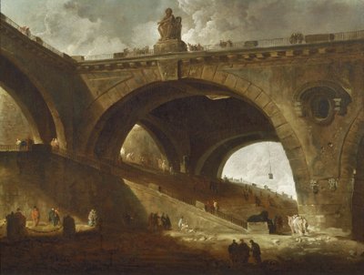 Gamla bron, ca 1760 av Hubert Robert