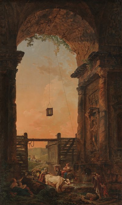 Boskapens återkomst, ca. 1773-75. av Hubert Robert