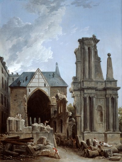 Rivningen av Feuillantskyrkan, 1805 av Hubert Robert