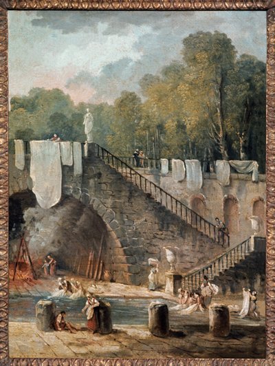 Tvätten. 1700-talet (olja på duk) av Hubert Robert