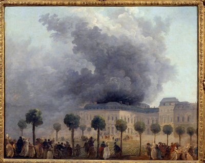 Utsikt över operabranden sett från trädgårdarna i Palais Royal den 8/06/1781, målning av Hubert Robert av Hubert Robert