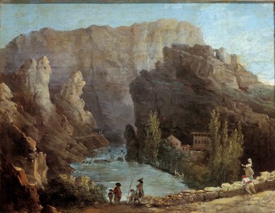 Vy över fontänen Vaucluse Målning av Hubert Robert (1733-1805) Avignon från 1700-talet, Musee Calvet. av Hubert Robert