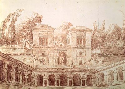 Villa Farnese, Rom (ritning) av Hubert Robert