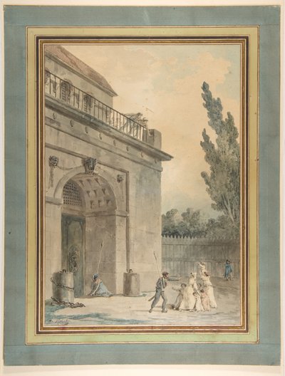Besökare som lämnar ett fängelse av Hubert Robert