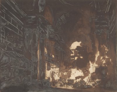 Tvättkvinnor i ett förstört galleri, ca. 1760. av Hubert Robert