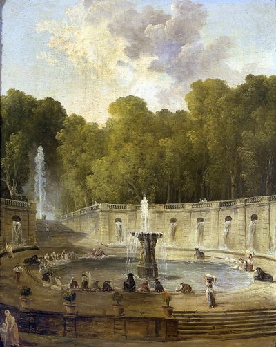 Tvättkvinnor i en park av Hubert Robert