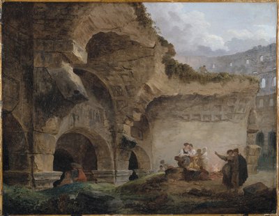 Tvättkvinnor i Colosseums ruiner av Hubert Robert