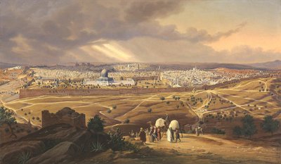 Utsikt över Jerusalem, 1847 av Hubert Sattler