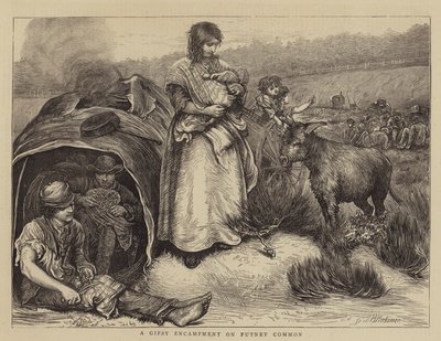 Ett zigenarläger på Putney Common av Hubert von Herkomer