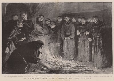 En gammal vintertradition i franciskanerklostret i Fiesole av Hubert von Herkomer