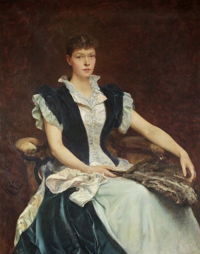 Porträtt av Mrs Walter Derham av Hubert von Herkomer