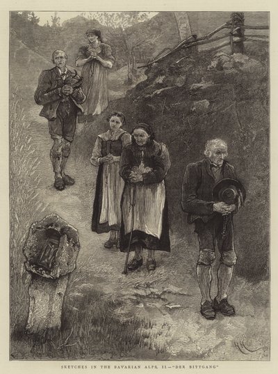 Skisser från de bayerska Alperna, II, Der Bittgang av Hubert von Herkomer