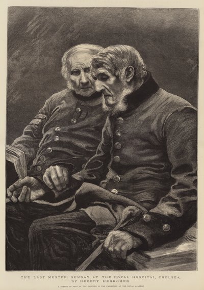 The Last Muster, söndag på Royal Hospital, Chelsea av Hubert von Herkomer