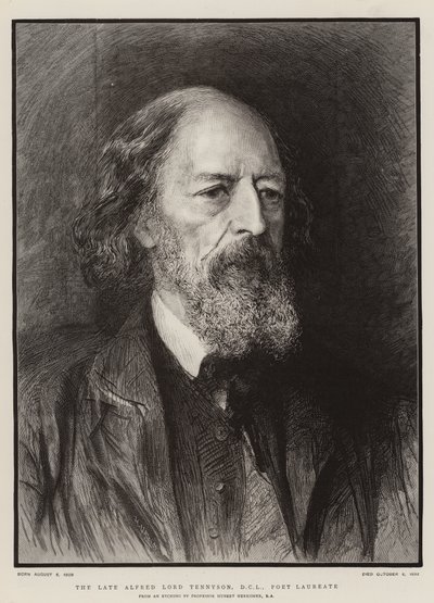 Den sene Alfred Lord Tennyson, DCL, poetpristagare av Hubert von Herkomer