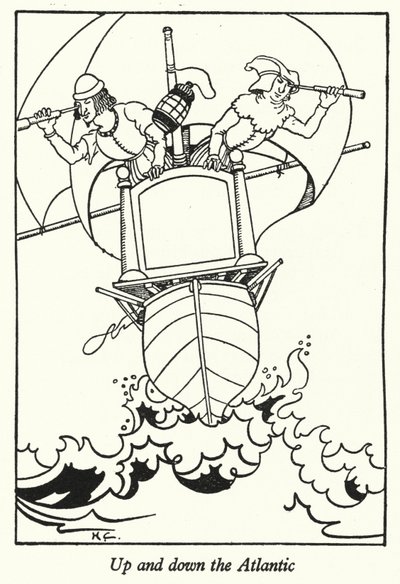 Upp och ner för Atlanten (litho) av Hugh Chesterman