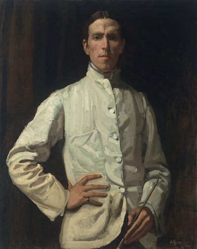 Self-portrait i vit jacka av Hugh Ramsay