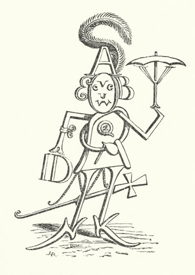Mr Alphabet, som innehåller alla 26 bokstäverna (litho) av Hugh Rowley