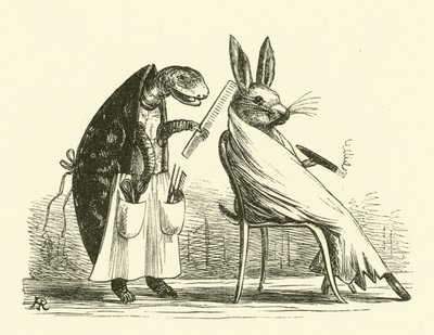 Sköldpadda och hare (gravyr) av Hugh Rowley