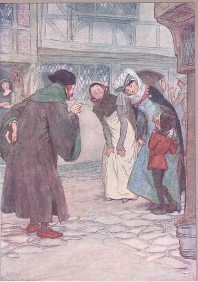 Kom igen sirrah - svara din herre, var inte rädd, illustration från The Merry Wives of Windsor, 1910 av Hugh Thomson