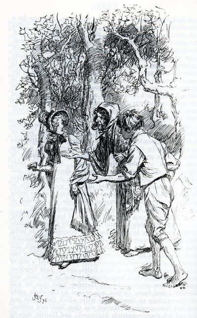 "Harriet, attackerad av zigenare" (illustration) av Hugh Thomson