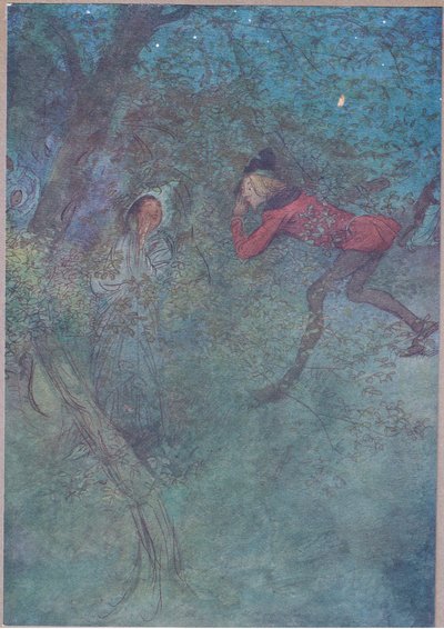 Jag gick till henne och grät mamma och hon grät Budget, illustration från The Merry Wives of Windsor, 1910 av Hugh Thomson
