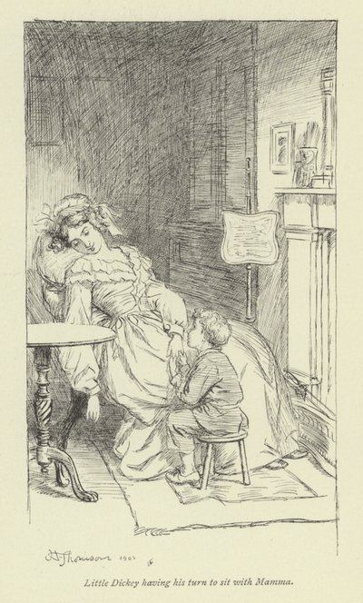 Illustration för Amos Barton av George Eliot av Hugh Thomson