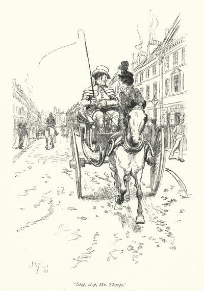 Illustration för Northanger Abbey av Jane Austen (litho) av Hugh Thomson