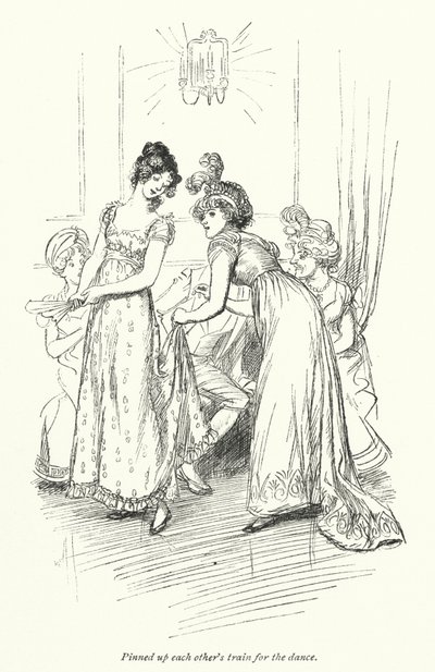 Illustration för Northanger Abbey av Jane Austen (litho) av Hugh Thomson