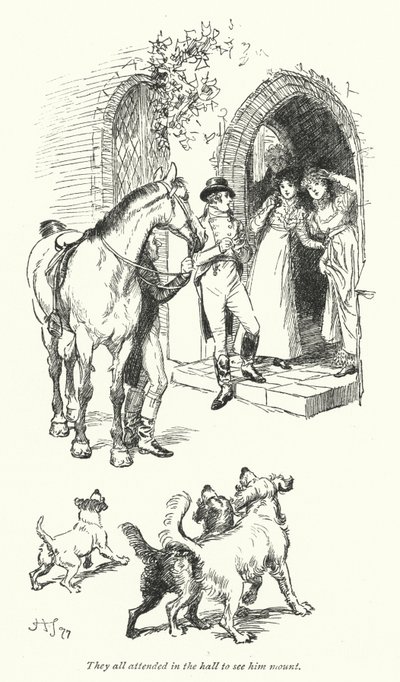 Illustration för Northanger Abbey av Jane Austen (litho) av Hugh Thomson