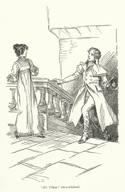 Illustration för Northanger Abbey av Jane Austen (litho) av Hugh Thomson