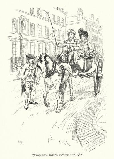 Illustration för Northanger Abbey av Jane Austen (litho) av Hugh Thomson