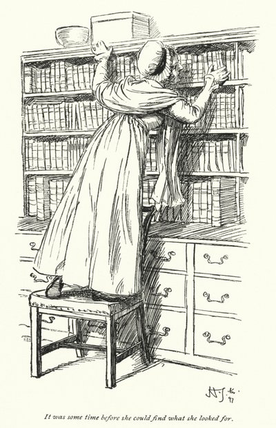 Illustration för Northanger Abbey av Jane Austen (litho) av Hugh Thomson