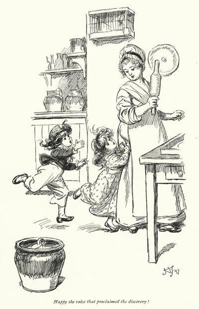 Illustration för Northanger Abbey av Jane Austen (litho) av Hugh Thomson