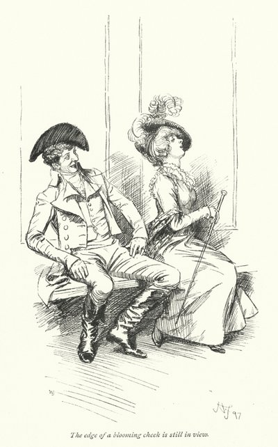 Illustration för Northanger Abbey av Jane Austen (litho) av Hugh Thomson