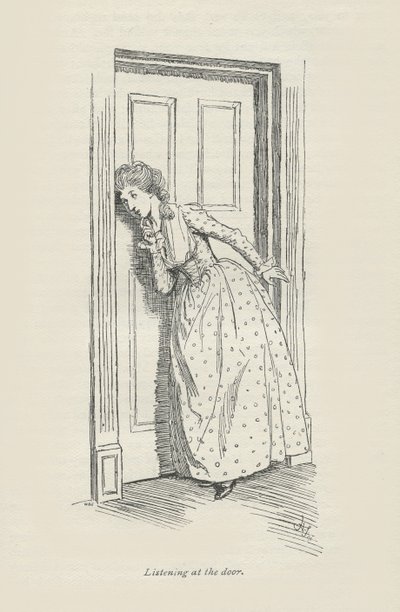 Lyssnar vid dörren, 1896 av Hugh Thomson